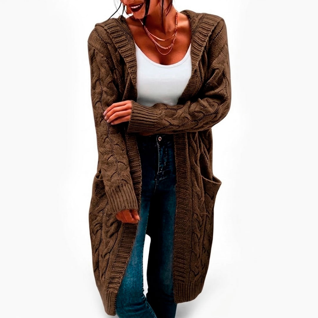 Grobstrick Cardigan mit Kapuze Jully