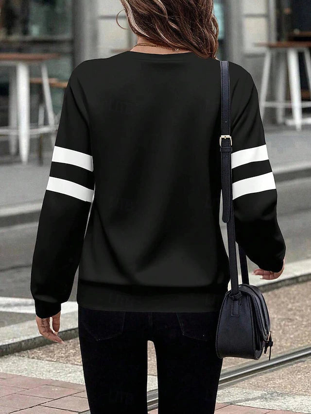 Women's Striped Sleeve Zip Up Sweatshirt