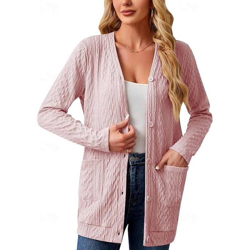Women's Lightweight Knit Coatigan with Pockets