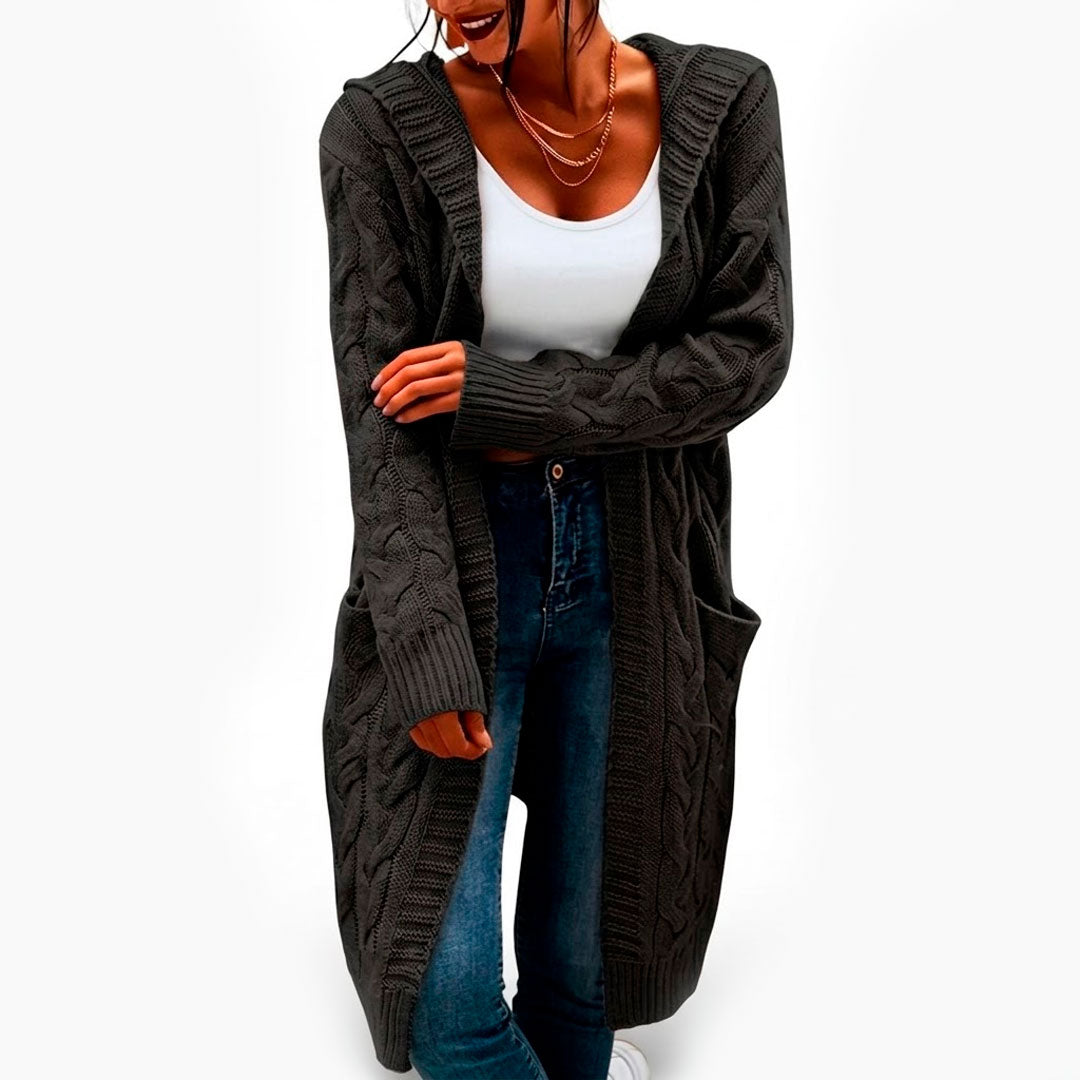Grobstrick Cardigan mit Kapuze Jully