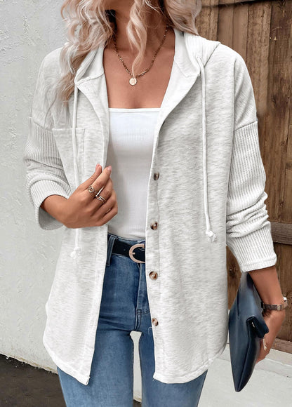 Women's Mixed Knit Panel Winter Hoodie