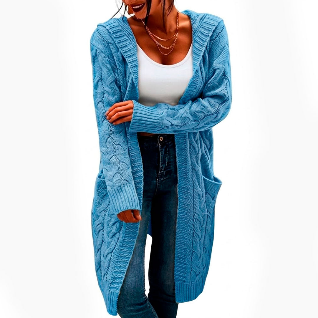 Grobstrick Cardigan mit Kapuze Jully