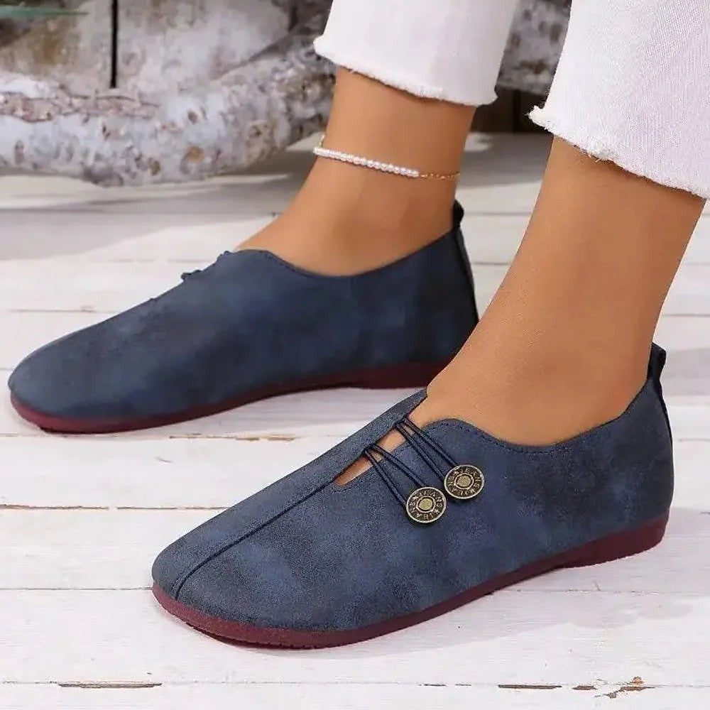 Women's Distressed Faux Suede Driving Loafers