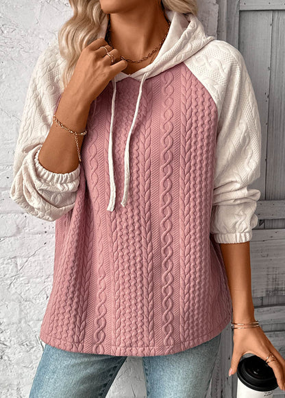 Women's Jacquard Texture Pullover Fall Hoodie