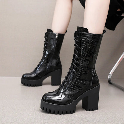 Women's Lug Sole Mid Calf Boots