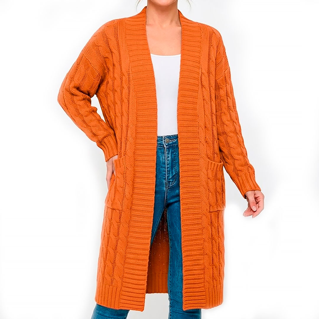 Damen Strickcardigan mit Zopfmuster Jully