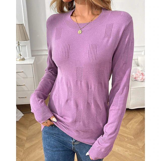 Women's Solid Pullover Hoodie with Ribbed Cuffs