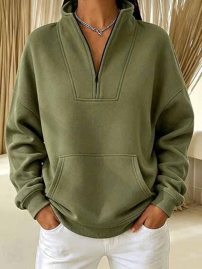 Women's Funnel Neck Brushed Sweatshirt Top