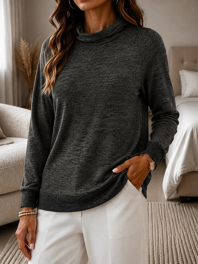 Women's Paneled Colorblock Long Sleeve Sweatshirt