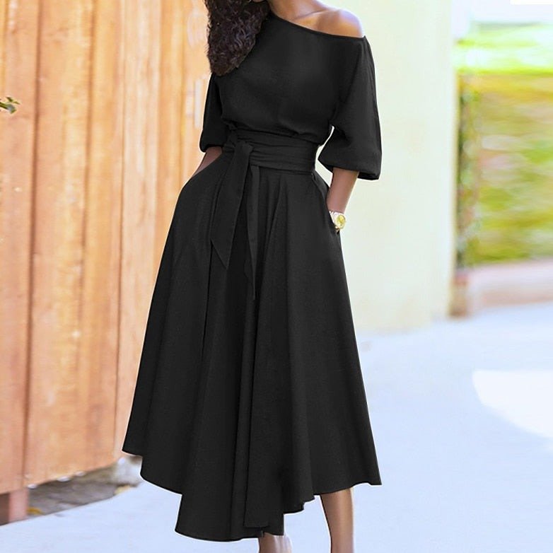 Damen A-Linien-Kleid mit Bindegürtel aus Polyester Jully