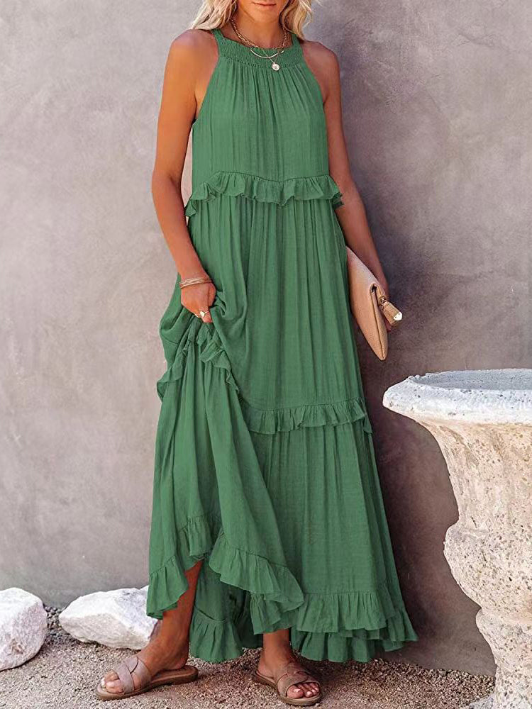 Damen A-Linien Kleid mit Rüschendetail aus Baumwolle Jully