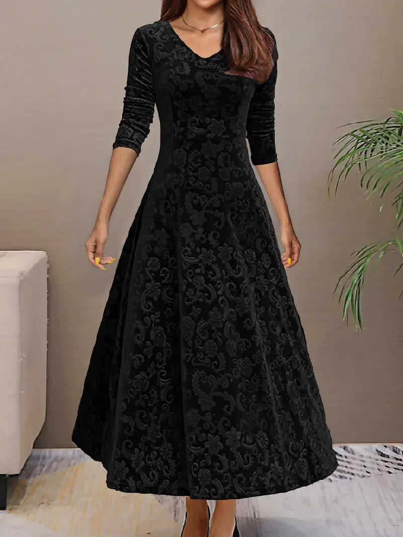 Damen A-Linien Kleid mit V-Ausschnitt aus Polyester Jully