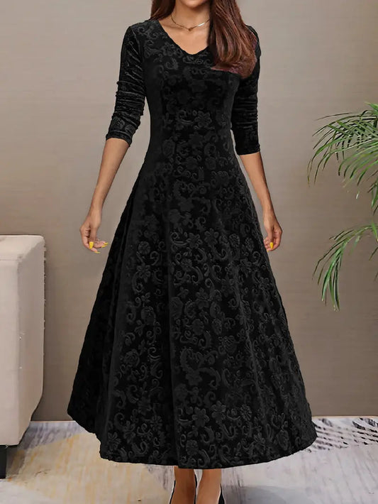 Damen A-Linien Kleid mit V-Ausschnitt aus Polyester Jully