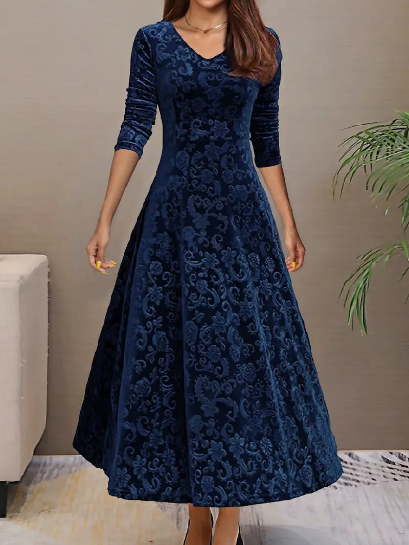 Damen A-Linien Kleid mit V-Ausschnitt aus Polyester Jully