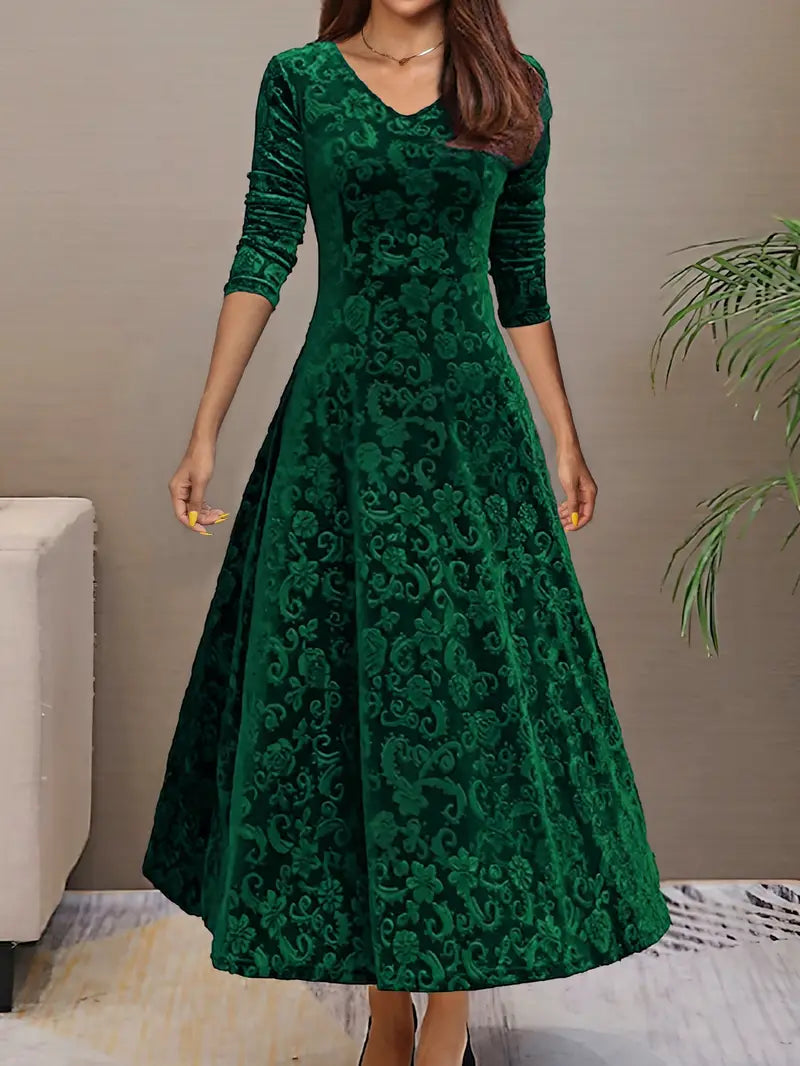Damen A-Linien Kleid mit V-Ausschnitt aus Polyester Jully