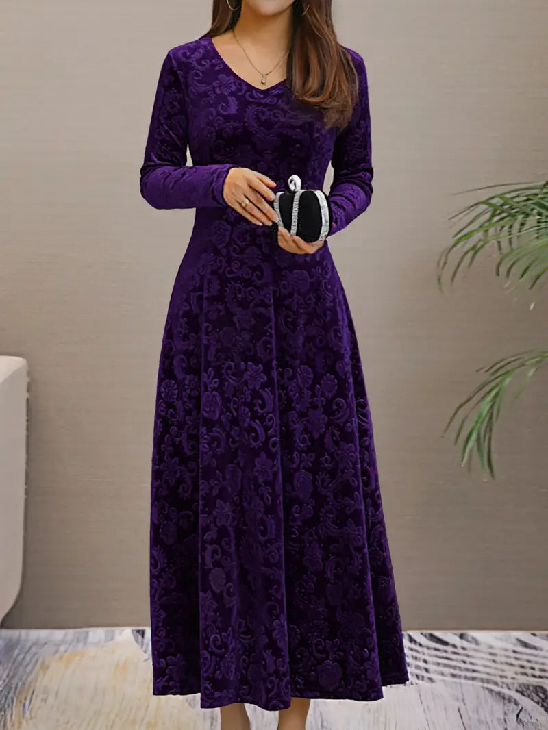 Damen A-Linien Kleid mit V-Ausschnitt aus Polyester Jully