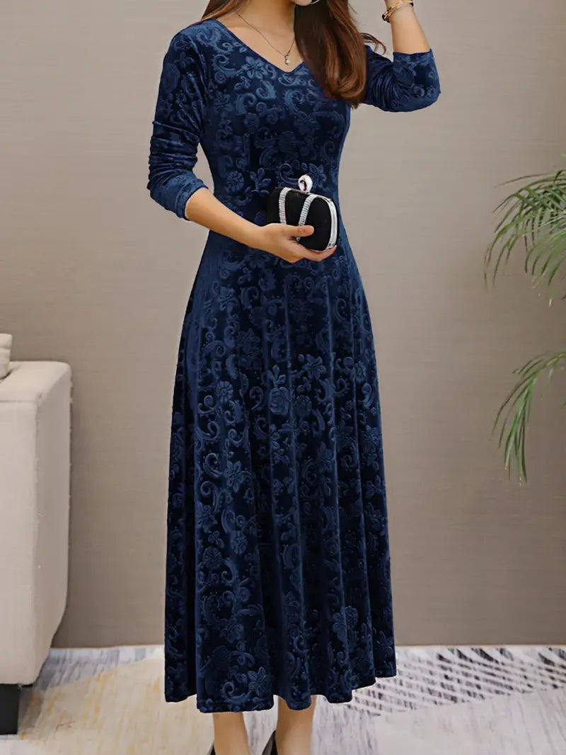 Damen A-Linien Kleid mit V-Ausschnitt aus Polyester Jully