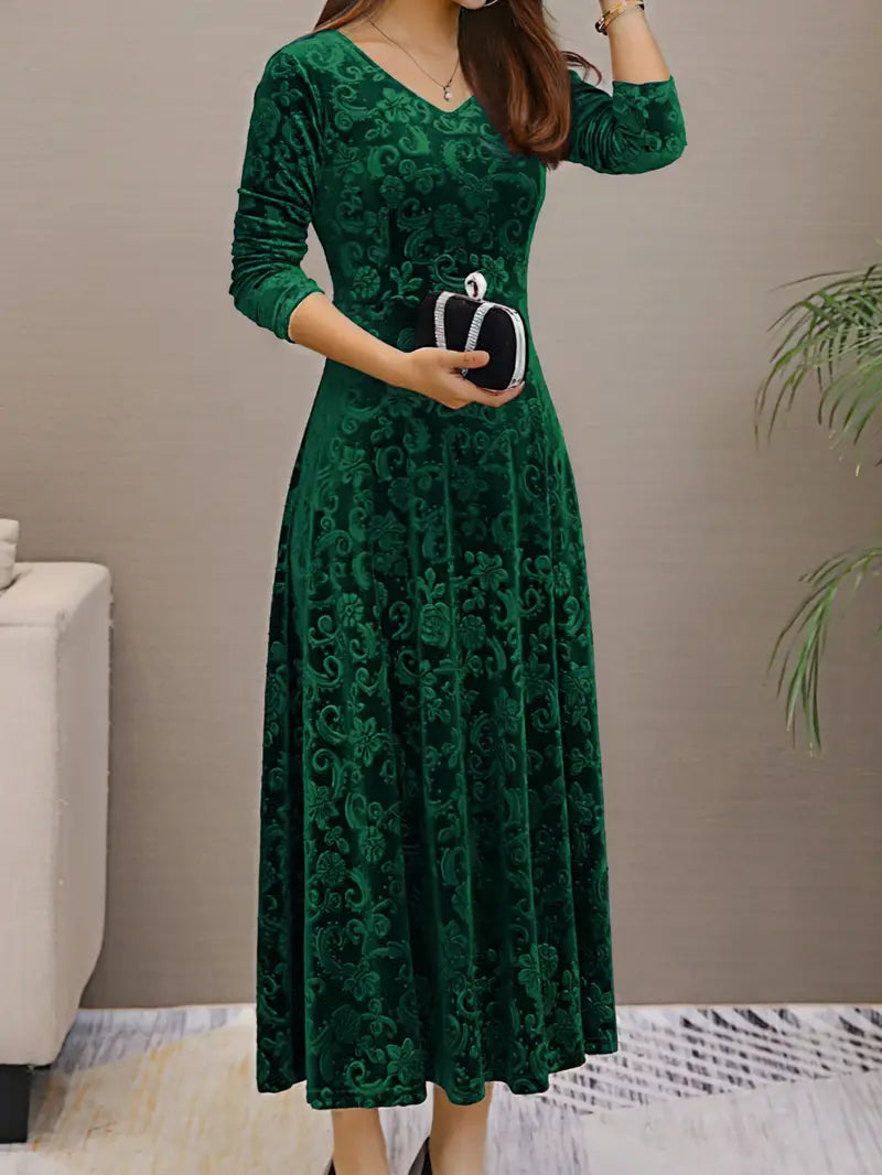 Damen A-Linien Kleid mit V-Ausschnitt aus Polyester Jully
