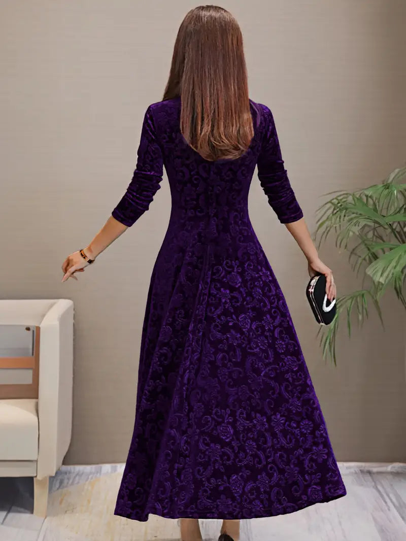 Damen A-Linien Kleid mit V-Ausschnitt aus Polyester Jully