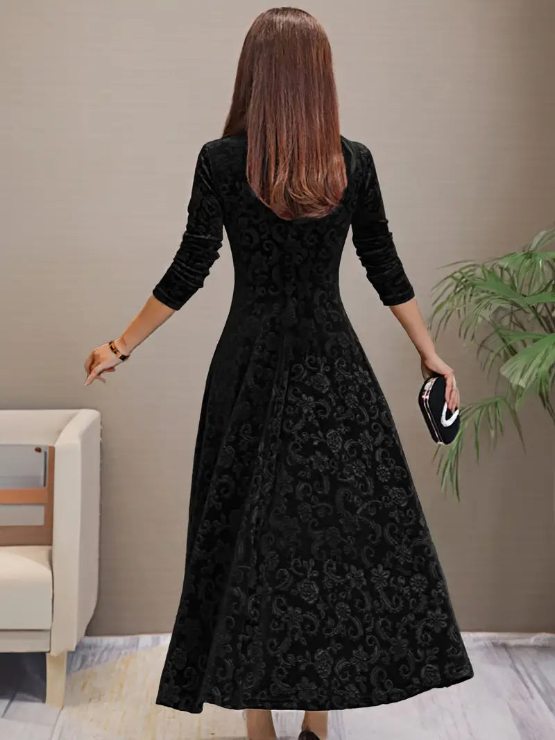 Damen A-Linien Kleid mit V-Ausschnitt aus Polyester Jully