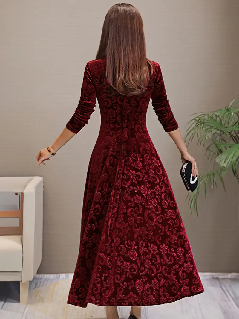 Damen A-Linien Kleid mit V-Ausschnitt aus Polyester Jully