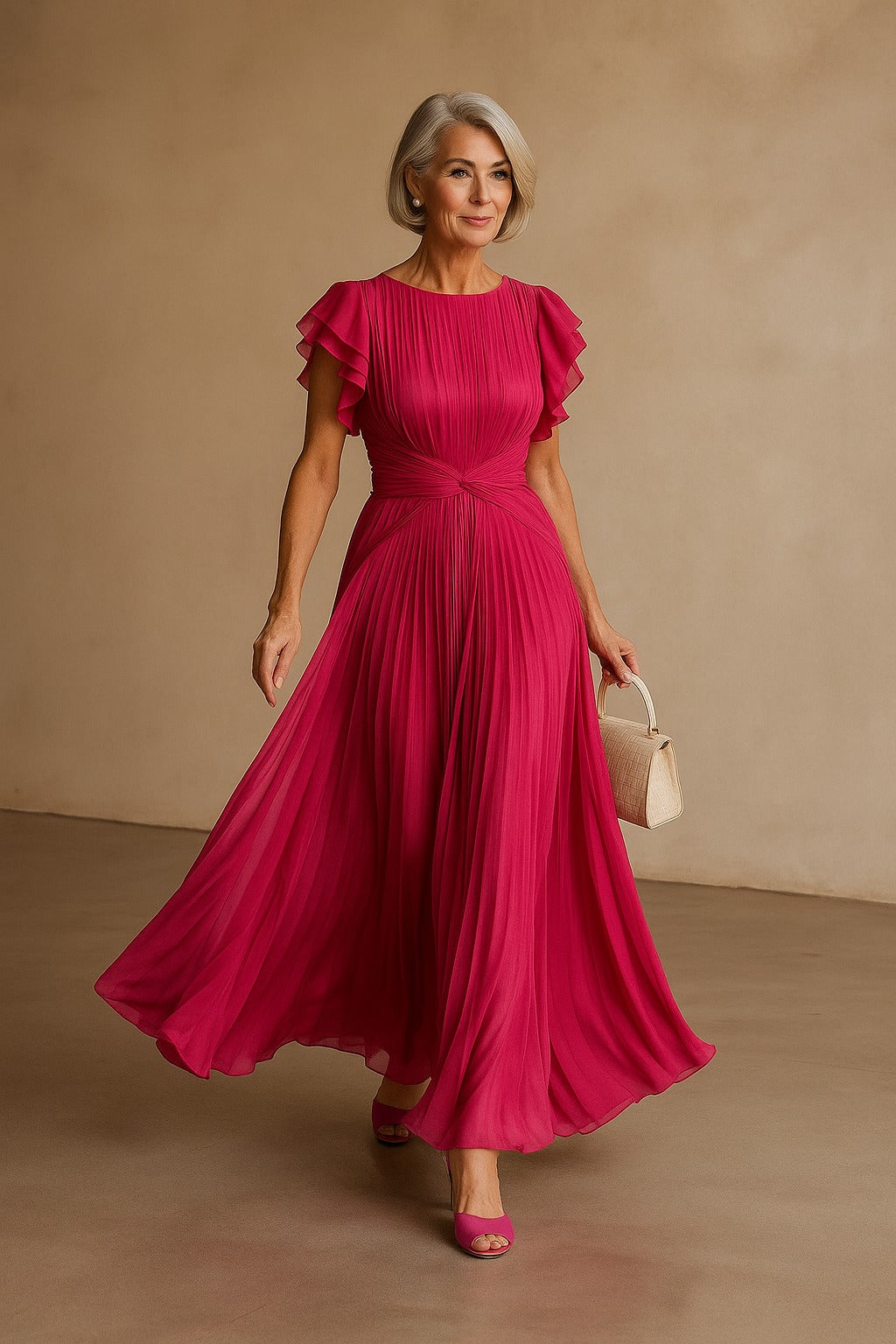 Damen Abendkleid aus Plissee mit Eleganz Jully