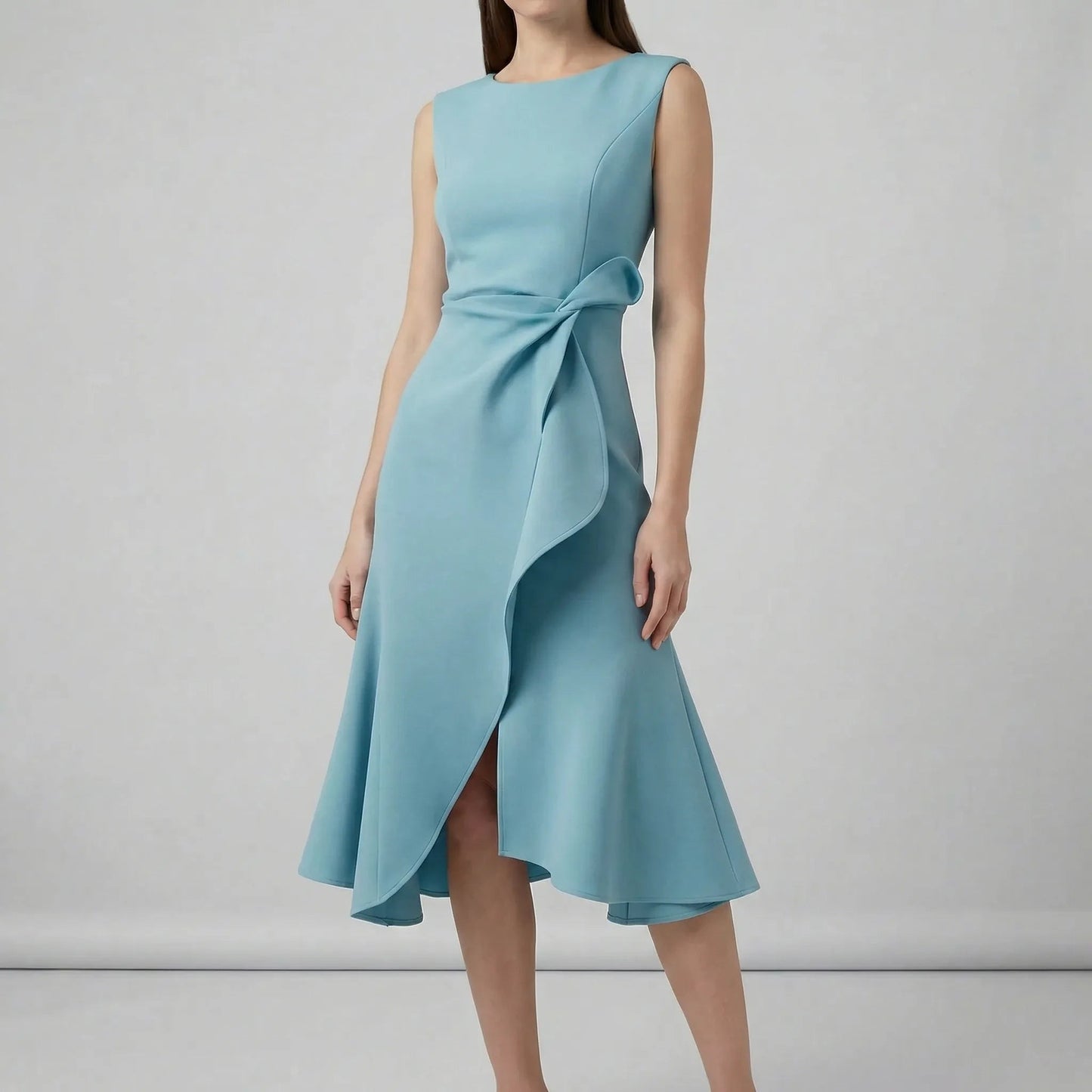 Damen Abendkleid mit Faltendetails in Midi-Länge Jully