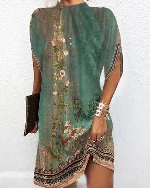 Damen Abendkleid mit Fledermausärmeln aus hochwertigem Material Jully