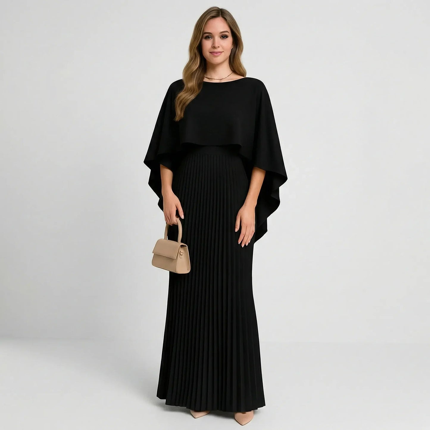 Damen Abendkleid mit Fledermausärmeln in Maxi-Länge Jully