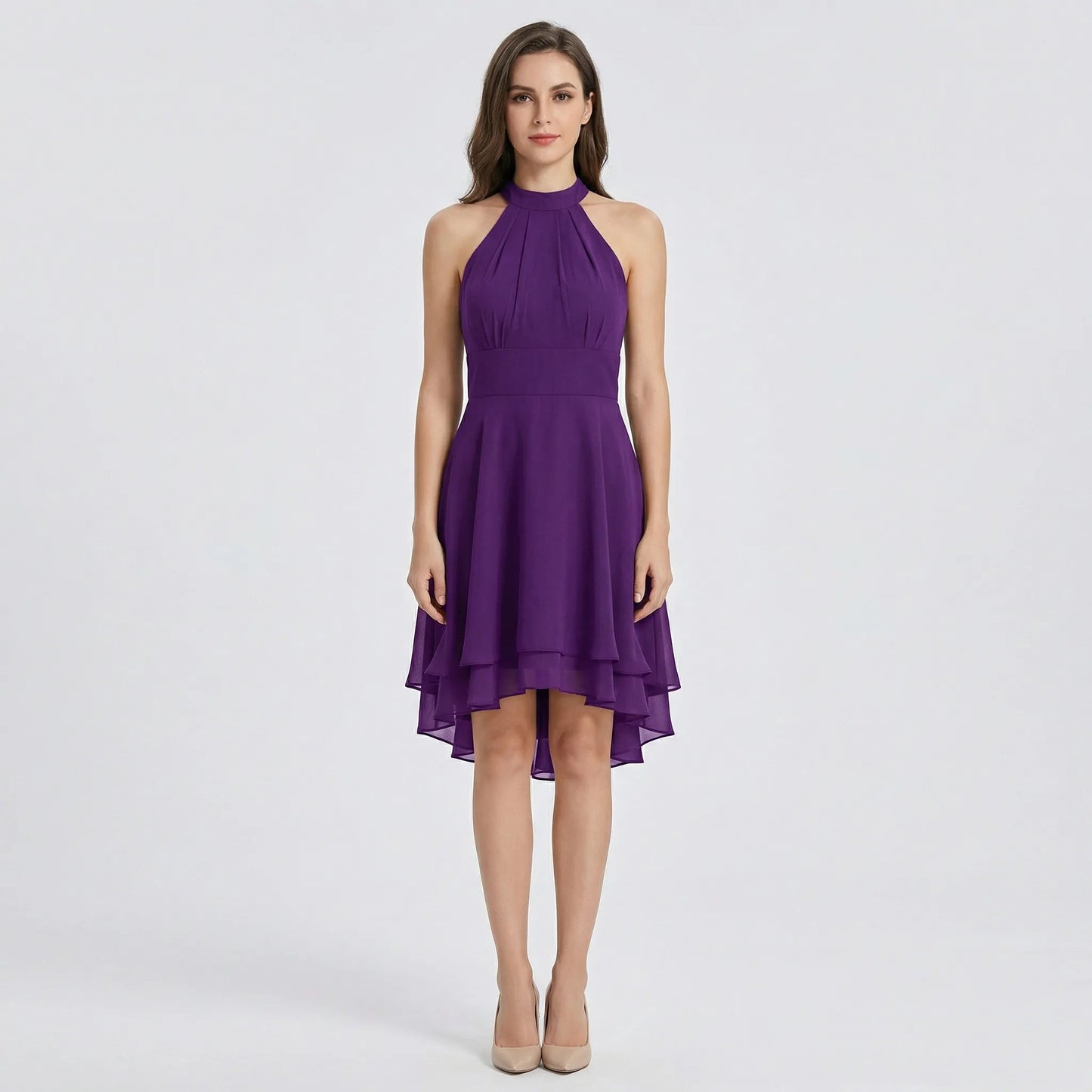 Damen Abendkleid mit mehrlagigen Rüschen Jully