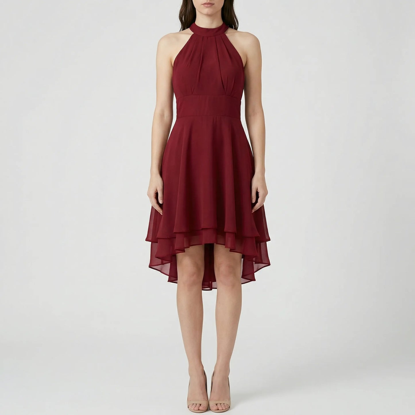Damen Abendkleid mit mehrlagigen Rüschen Jully