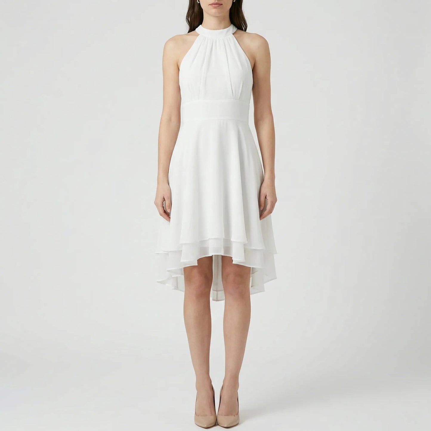 Damen Abendkleid mit mehrlagigen Rüschen Jully