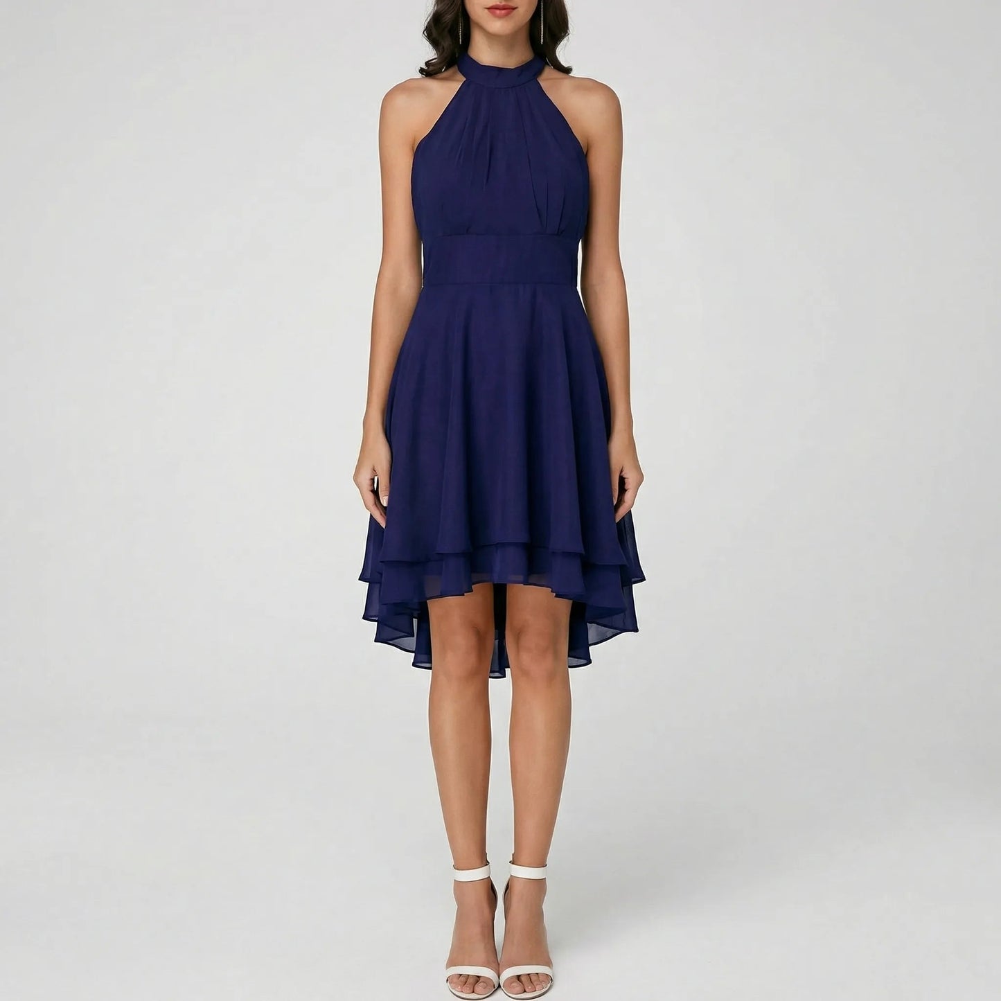 Damen Abendkleid mit mehrlagigen Rüschen Jully