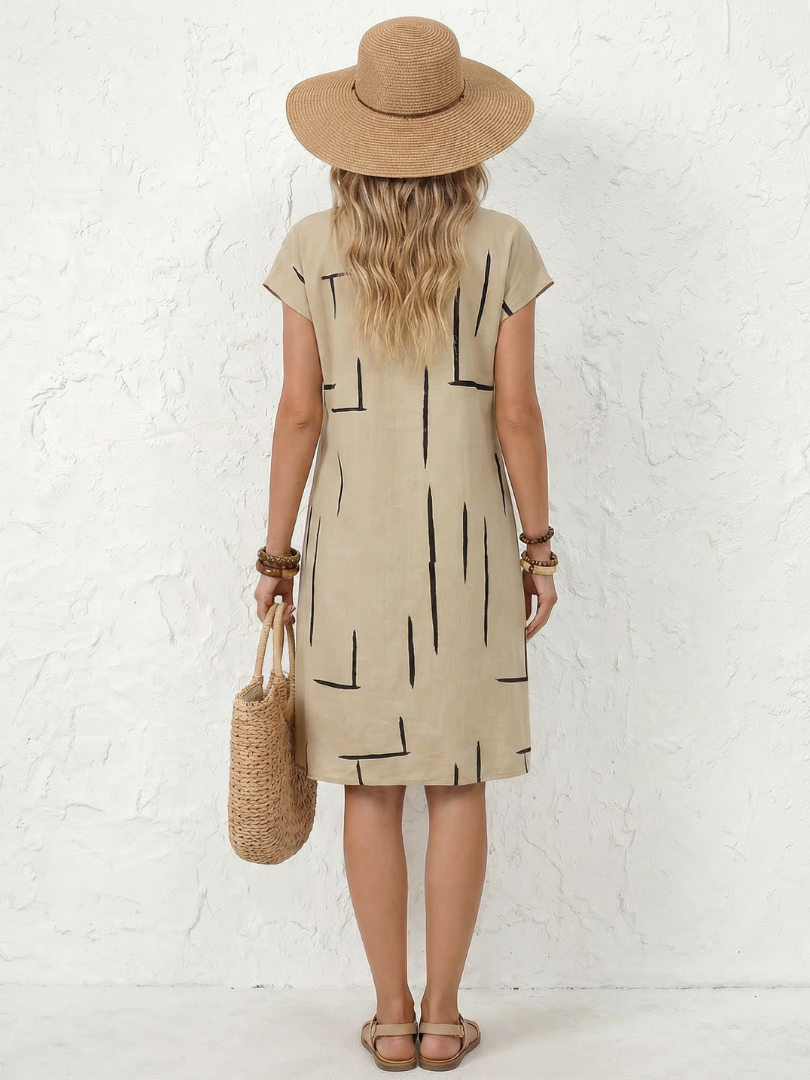 Damen Alltagskleid mit abstraktem Druck Jully
