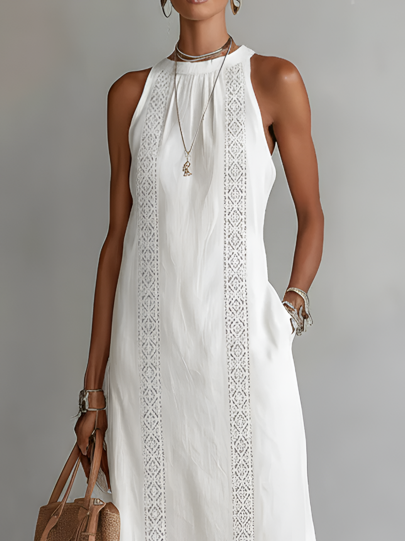 Damen Ärmelloses Sommerkleid mit fließendem Design Jully