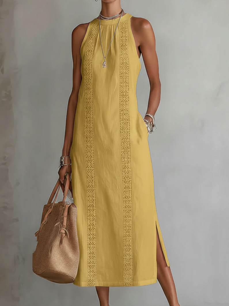 Damen Ärmelloses Sommerkleid mit fließendem Design Jully