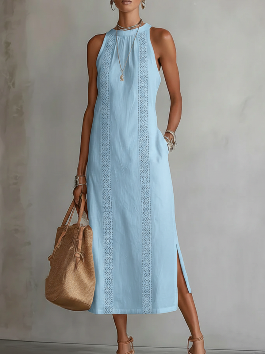 Damen Ärmelloses Sommerkleid mit fließendem Design Jully