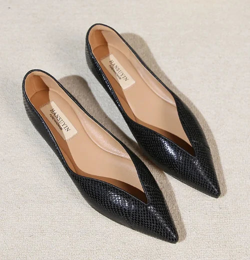 Damen Ballerinas aus Leder mit spitzem Design Jully