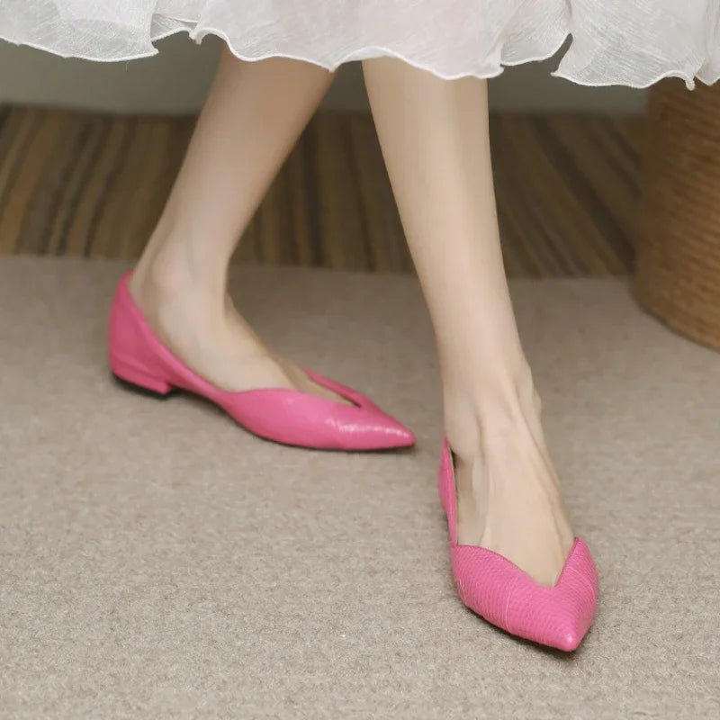 Damen Ballerinas aus Leder mit spitzem Design Jully