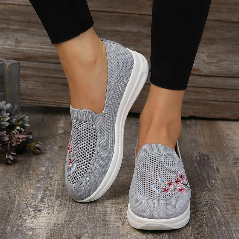 Damen Bestickte Mesh Schuhe mit runder Zehenform Jully