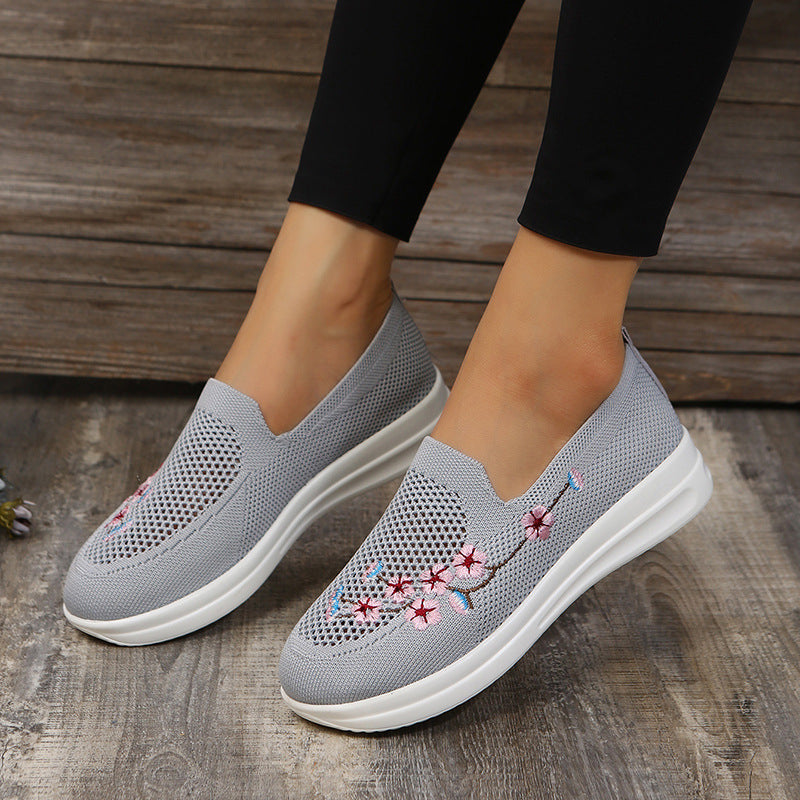 Damen Bestickte Mesh Schuhe mit runder Zehenform Jully