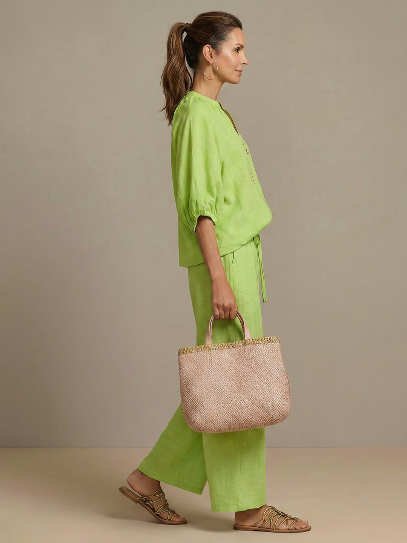 Damen Blouson-Oberteil mit Reißverschluss und weitem Bein Jully