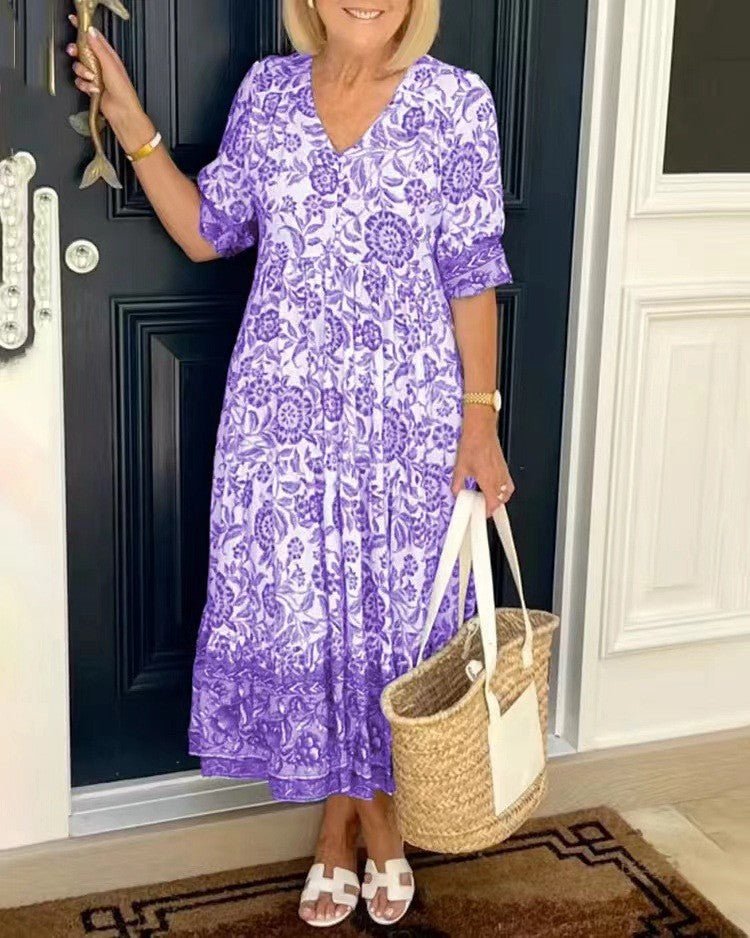Damen Blumenkleid mit fließendem Schnitt Jully