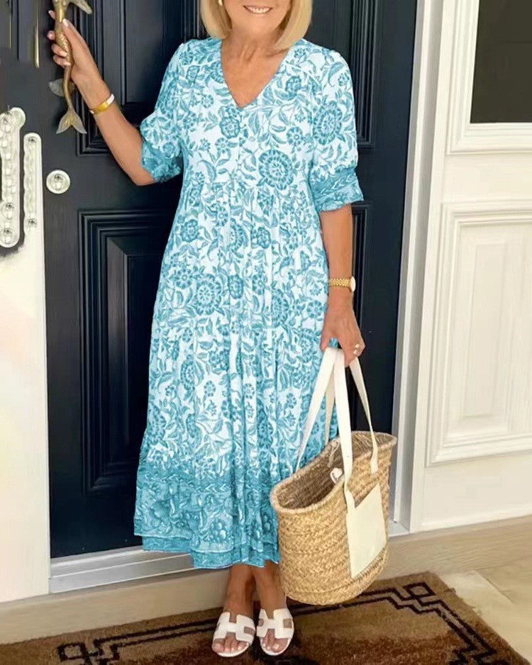Damen Blumenkleid mit fließendem Schnitt Jully