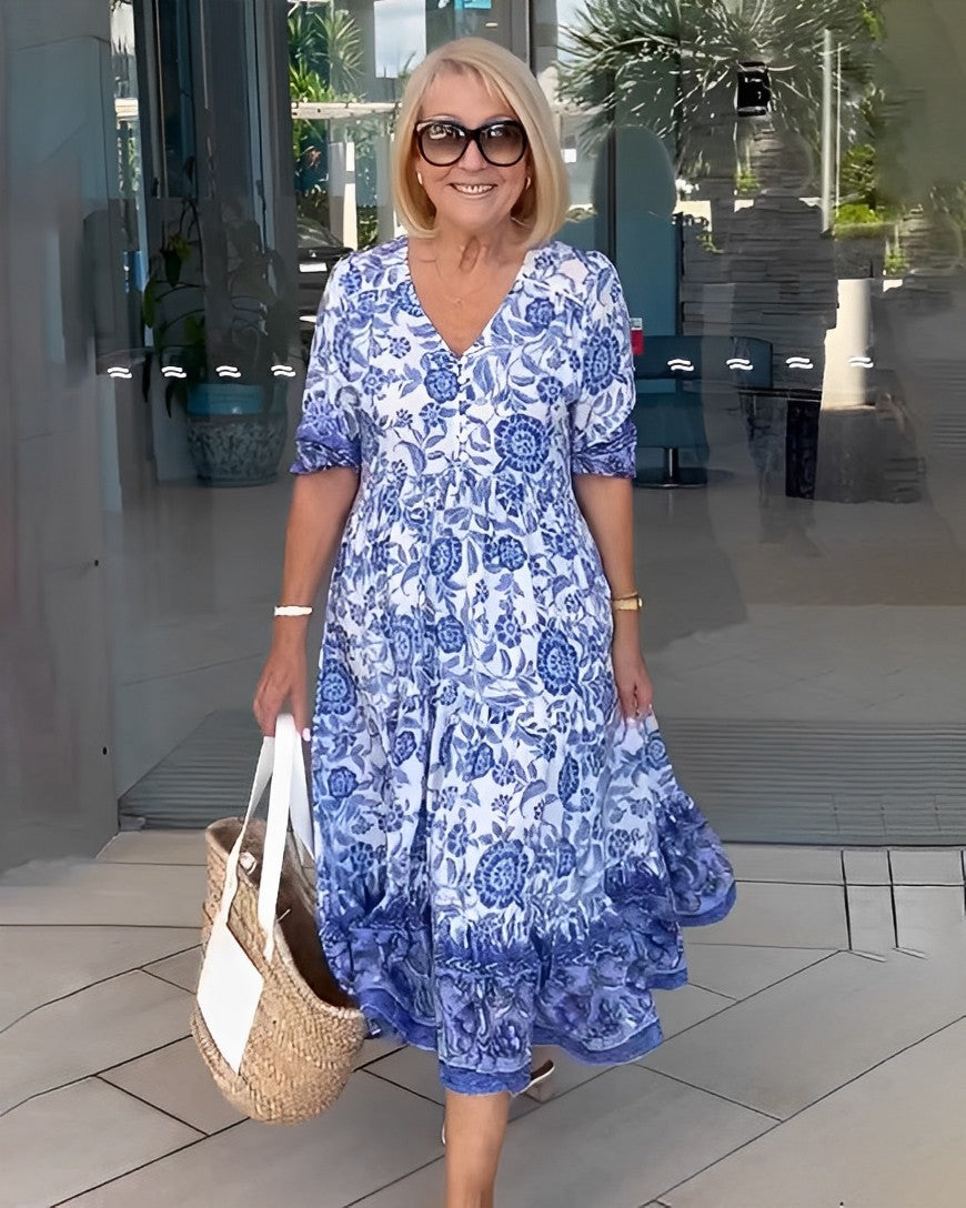 Damen Blumenkleid mit fließendem Schnitt Jully