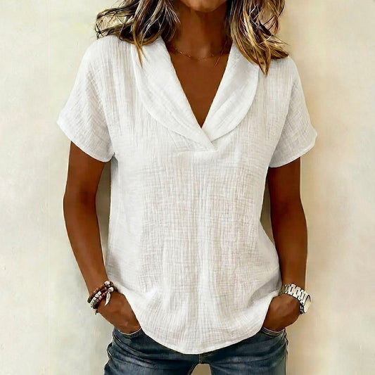 Damen Bluse aus Baumwolle mit Umlegekragen Jully