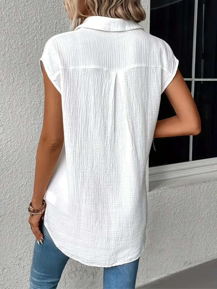 Damen Bluse aus Baumwolle mit V-Ausschnitt Jully