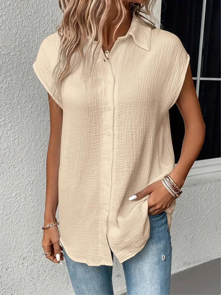 Damen Bluse aus Baumwolle mit V-Ausschnitt Jully