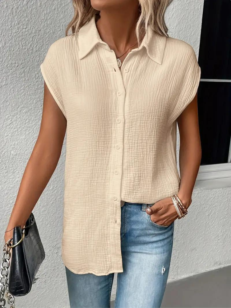 Damen Bluse aus Baumwolle mit V-Ausschnitt Jully