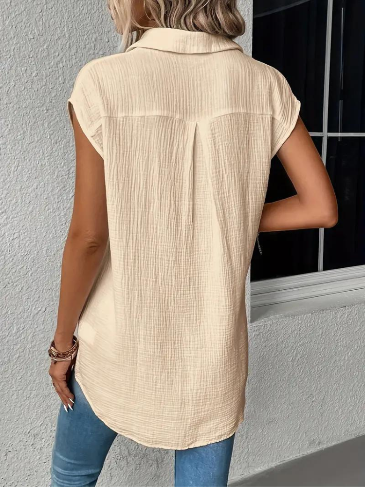 Damen Bluse aus Baumwolle mit V-Ausschnitt Jully